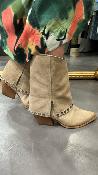 Bottines cuir à talons beige GR4356