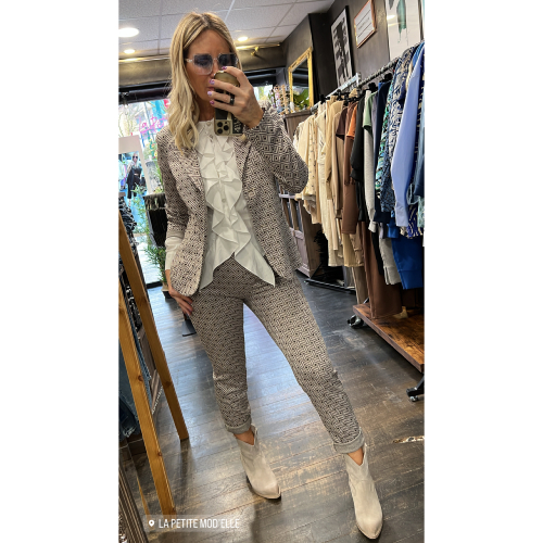 Pantalon en viscose stretch argenté Kate