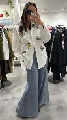 Chemise blanche oversize à écusson 51034219