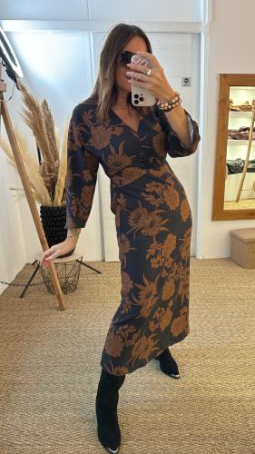 Robe longue Marron et Noir Masamy ANGE