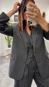 Gilet de barman anthracite et lignes grises SISTER G&M
