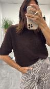 Pull col rond marron 054-260023 BSB