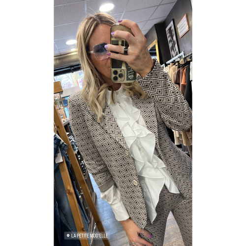Veste tailleur argenté Cassie