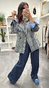 Veste Blazer oversize à carreaux bleu J720237355 IMPERIAL