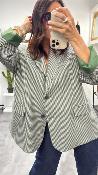 Veste Blazer oversize beige et vert  JQ44KEH IMPERIAL