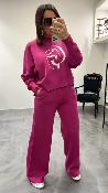 Pantalon en maille fuxia ANNIE GERTRUDE 