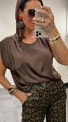 Top sans manches satiné marron 50643129