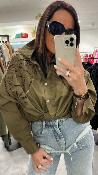Chemise oversize ajourée kaki 51078219 MM