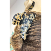 Pince à cheveux en acétate de cellulose beige et noir
