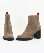 Bottines cuir à talons POPPY taupe 