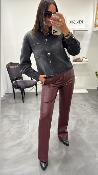 Pantalon similicuir bordeaux W38S0247 Souvenir 