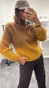 Pull col roulé moutarde MRK635 MR