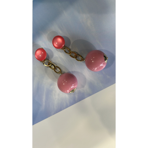 Boucles Oreilles clips rose Irma