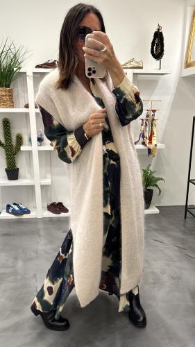 Gilet long crème MRK637 MR