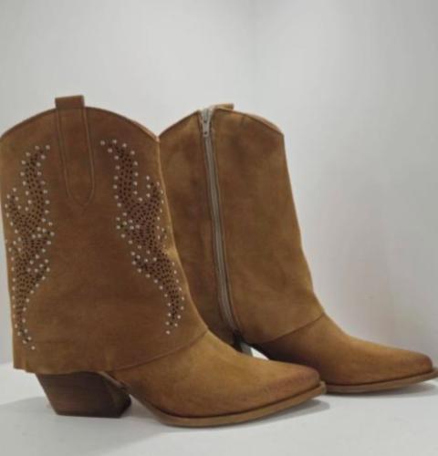 Bottines cuir à talons camel GR4896