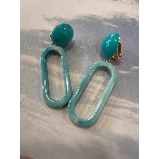 Boucles Oreilles clips turquoise Carla