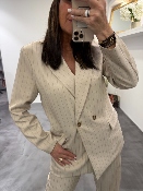 Veste blazer beige à rayures ISOLDE 