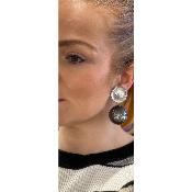 Boucles Oreilles pailleté bleu gris