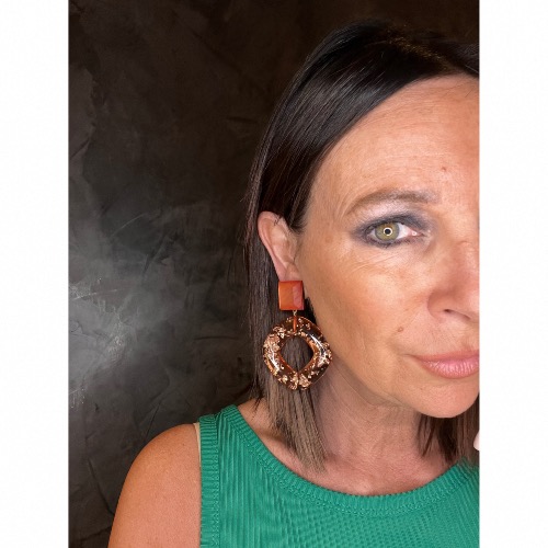 Boucles Oreilles Caicos orange 