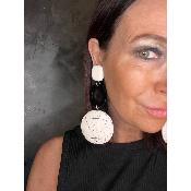 Boucles Oreilles noir et blanc