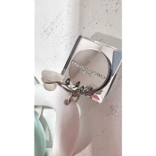 Boucles Oreilles maillons bleu et nacre miroir 