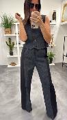 Pantalon fluide noir & gris P7A0KGZ IMPERIAL 