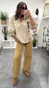 Blouse rayée camel et beige PARASOL BB