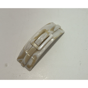 Barrette à cheveux en acétate de cellulose beige et blanc