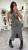 Jupe mi-longue grise ligne tennis JULAN LPE