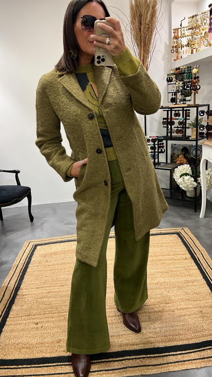 Manteau laine vert online