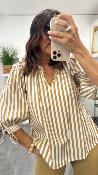 Blouse rayée camel et beige PARASOL BB
