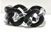 Bracelet maillons à enfiler noir gris transparent