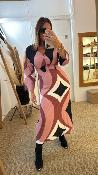 Robe longue Rose et noir MASAMY ANGE