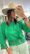Top broderie vert TEVY LPE