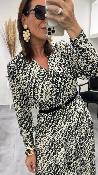 Robe longue noir et blanc REFLECHIE 