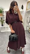 Robe chemise longue bordeaux AFRPKER IMPERIAL