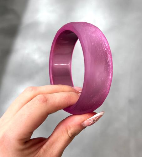 Bracelet jonc rose givré