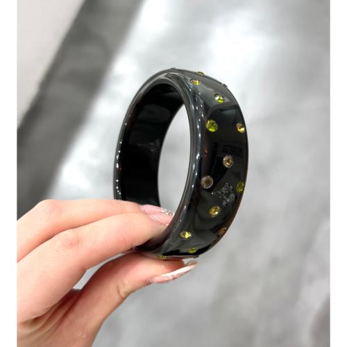 Bracelet jonc noir à strass