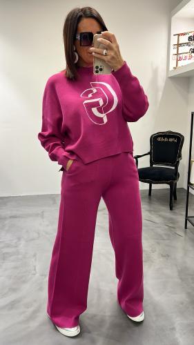 Pantalon en maille fuxia ANNIE GERTRUDE 