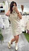Robe beige à rayures PETZ G&M
