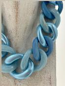 Collier maillons anse de sac bleu