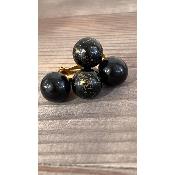 Boucles Oreilles perles noir 