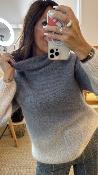 Pull col roulé gris et blanc MRK635 MR