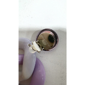 Boucles Oreilles maillons lilas et blanc miroir 