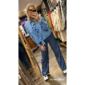 Pantalon à fines rayures bleu & blanc Ralph