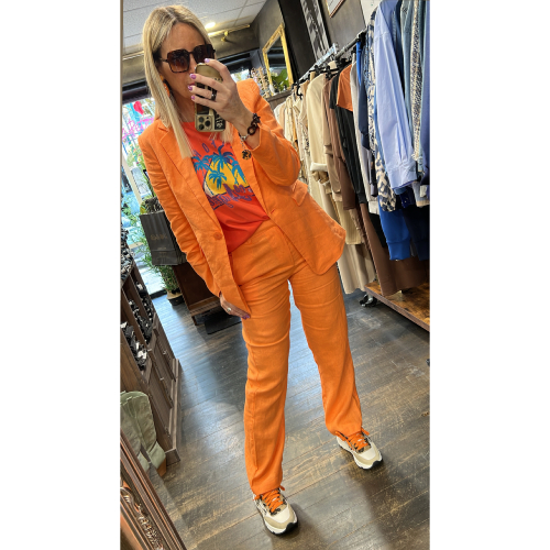 pantalon 100% lin Orange Malo