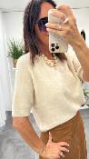 Pull col rond ivoire 054-260023 BSB
