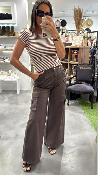 Pantalon cargo chocolat KSPA7629 KKS