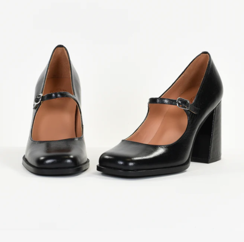 Escarpins à talons cuir TILLY noir 