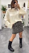 Pull col rond + cache cou amovible ivoire 054-260004 BSB 